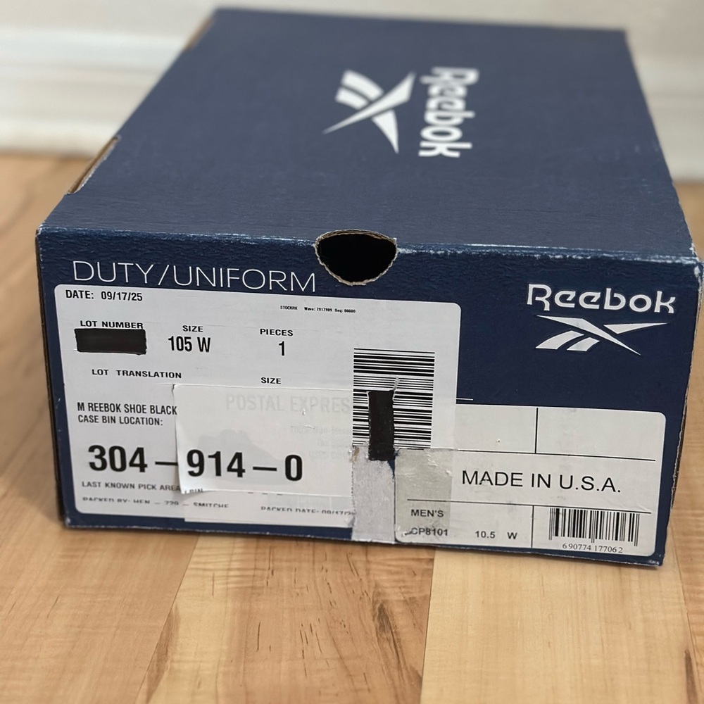 Reebok Men’s Black Leather Duty/Uniform Shoes - Picture 10 of 10